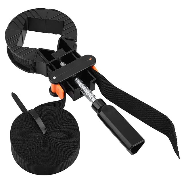 Adjustable band clamp with four corner jaws, product photograph