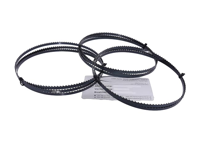 Set of three wood band saw blades, product photograph