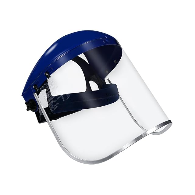 Blue Eagle polycarbonate face shield with ratchet headband, product photograph