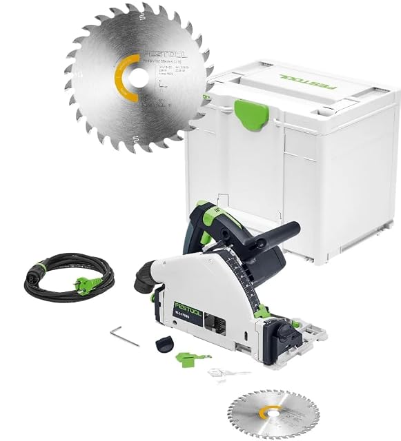 Festool TS 55 F-Plus plunge saw in its Systainer, product photograph