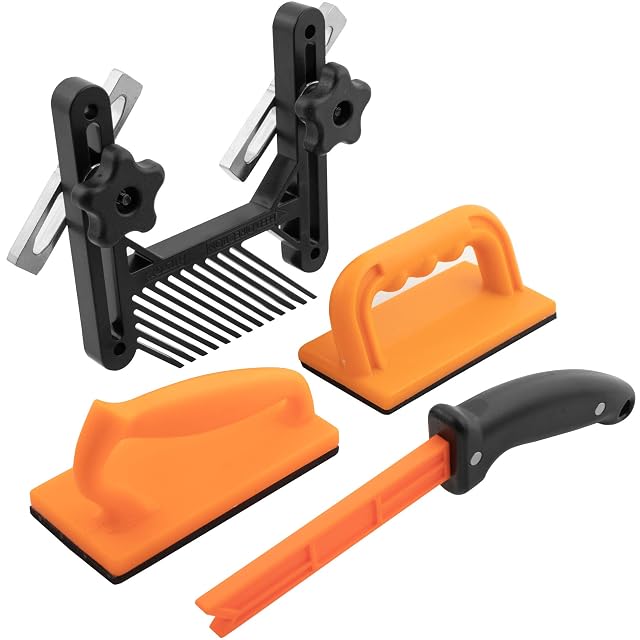 Fulton four piece woodworking safety kit with featherboard and push blocks, product photograph