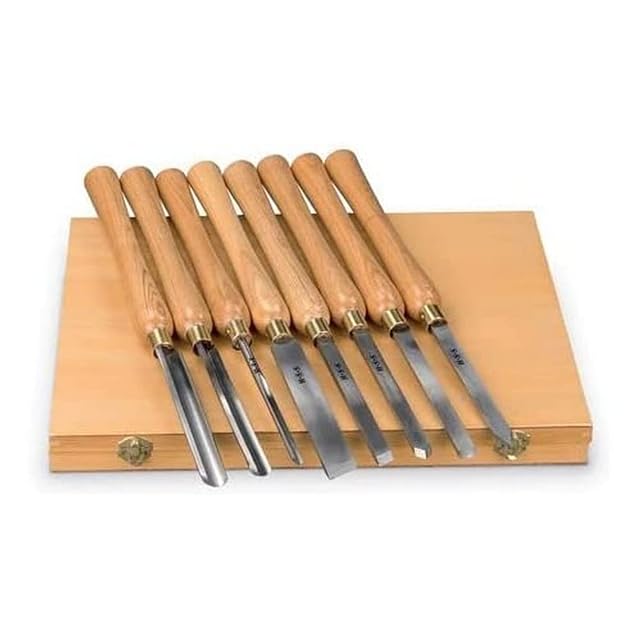 Holzstar eight-piece wood turning tool set, product photograph