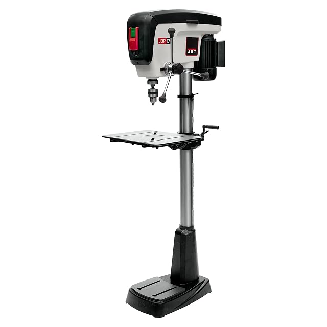 JET JDP-17 17 inch floor standing drill press with cast iron table, product photograph
