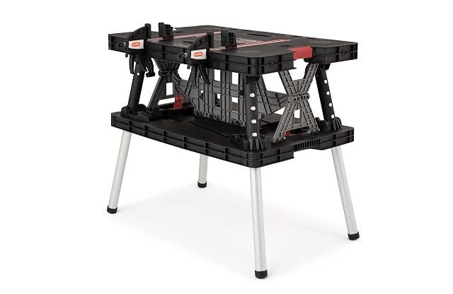 Keter Master Pro folding work table with clamps, product photograph