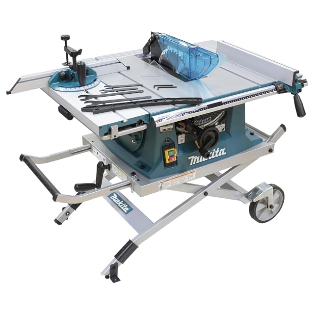 Makita MLT100NX1 table saw with stand, product photograph