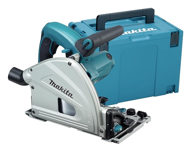 Makita SP6000J plunge saw in its Makpac case, product photograph