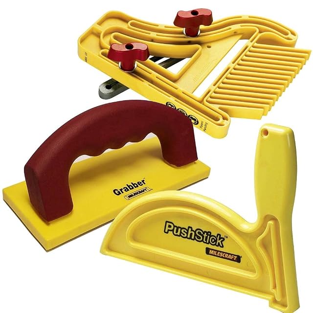 Milescraft push block, push stick and featherboard set, product photograph