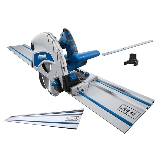 Scheppach PL75 plunge saw with 1,400 mm guide rail, product photograph