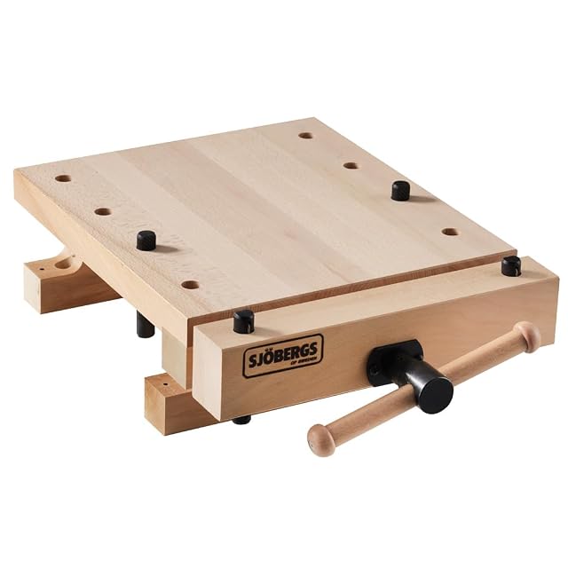 Sjöbergs Smart Workstation Pro portable beech vice station, product photograph