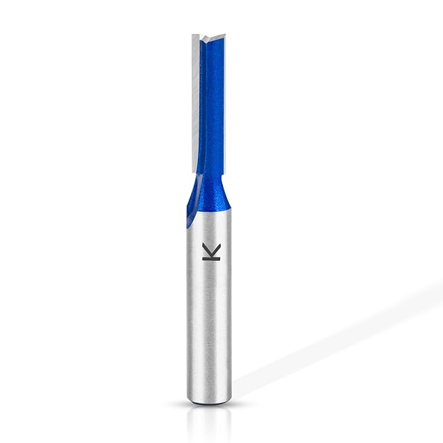 Six millimeter straight router bit with 8 mm shank, product photograph
