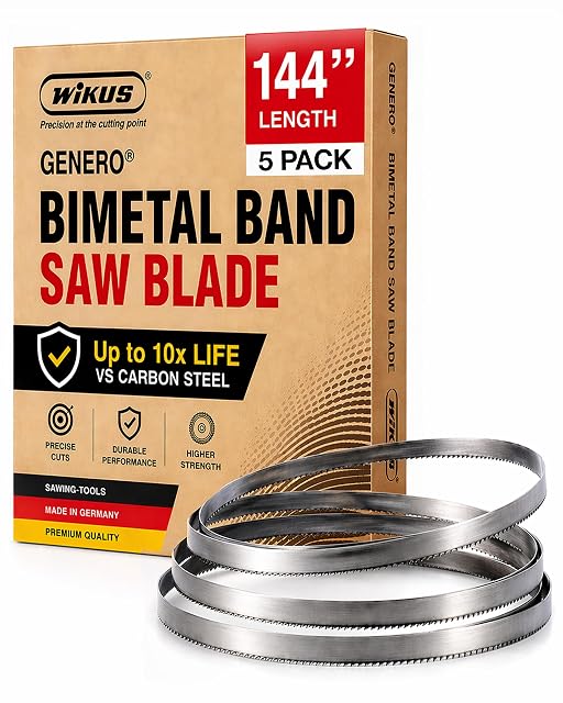 WIKUS M42 bi-metal sawmill band saw blades, five pack, product photograph